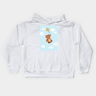 Sweet fox on a dragon Kids Hoodie